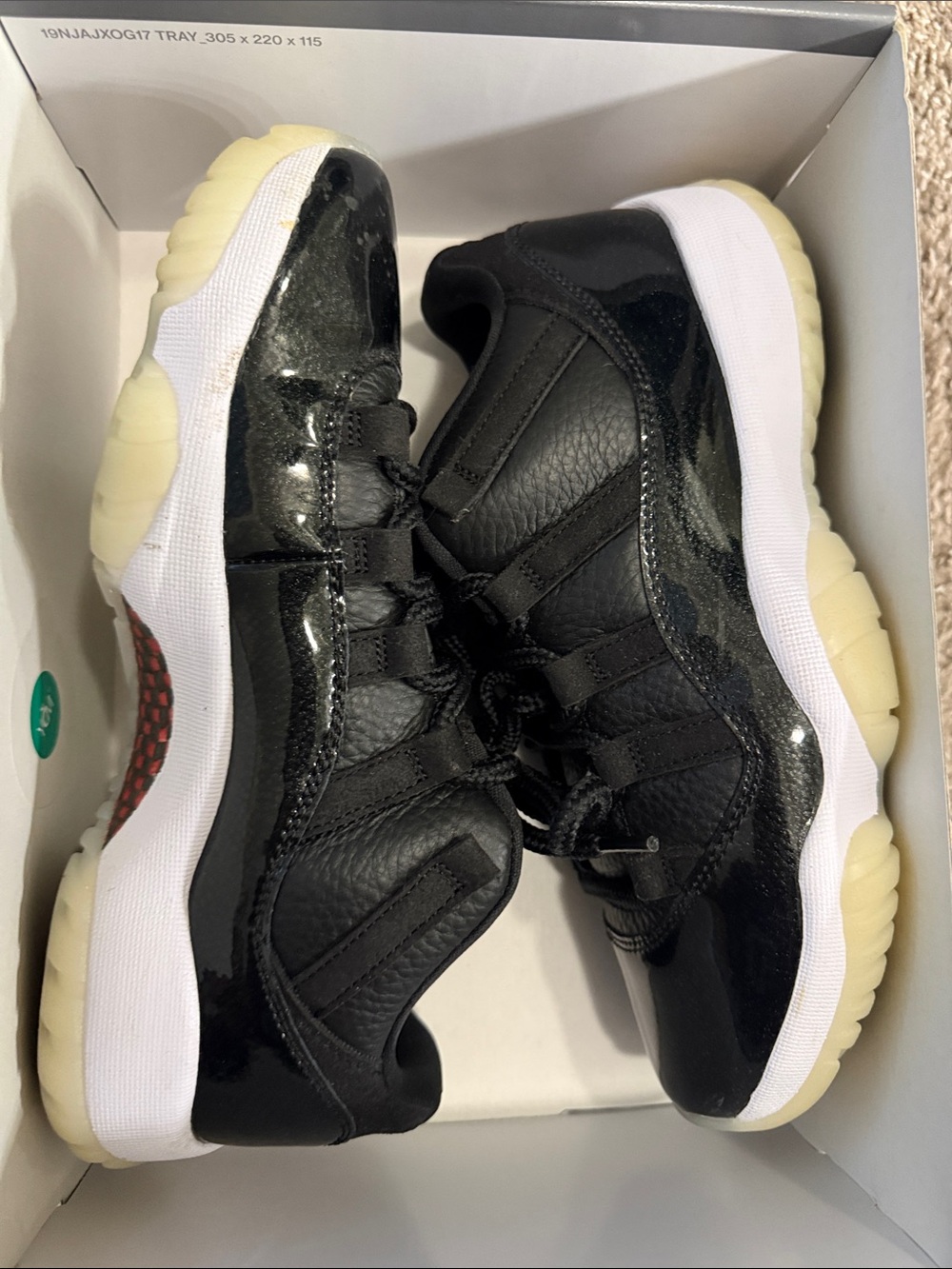 Jordan Women's Low-Top Black Patent & Leather Sneakers with White Midsole
